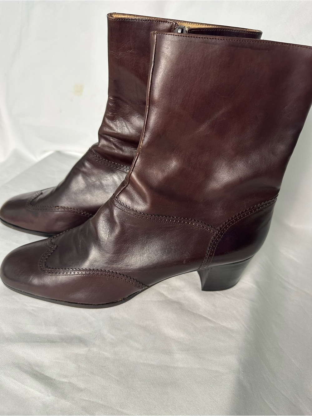 Salvatore Ferragamo Women’s Leather Ankle Boots Brown EU 40 US 10AA